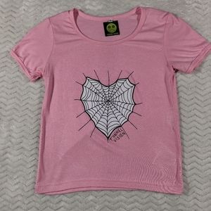 Tunnel Vision Pink Spiderweb Baby Tee